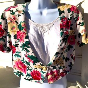 Vintage Off The Coast blouse w/shoulder pads S